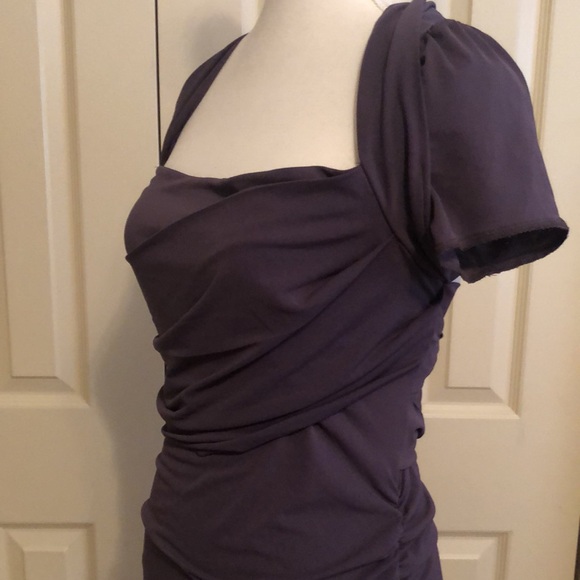 Moda International Charcoal Cap Sleeve Dress - Picture 3 of 7